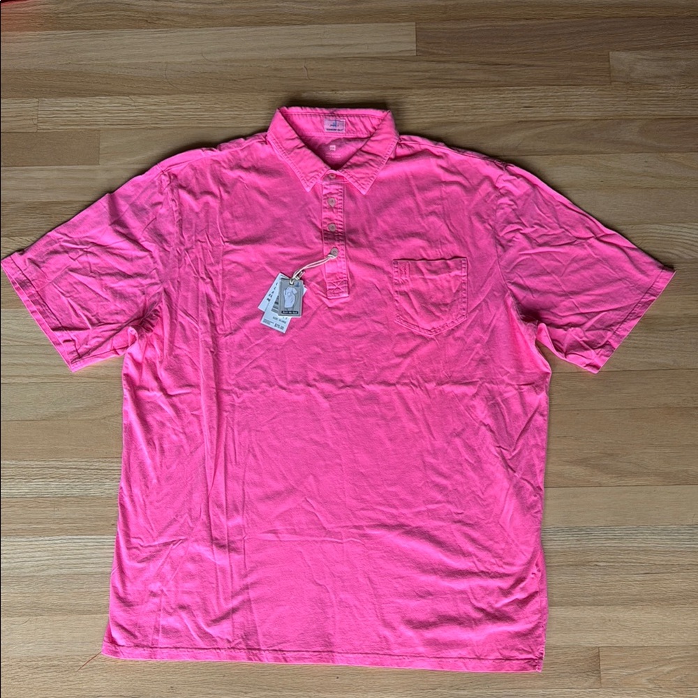 johnnie-O Pink Polo Shirt Classic Design Short Sleeves